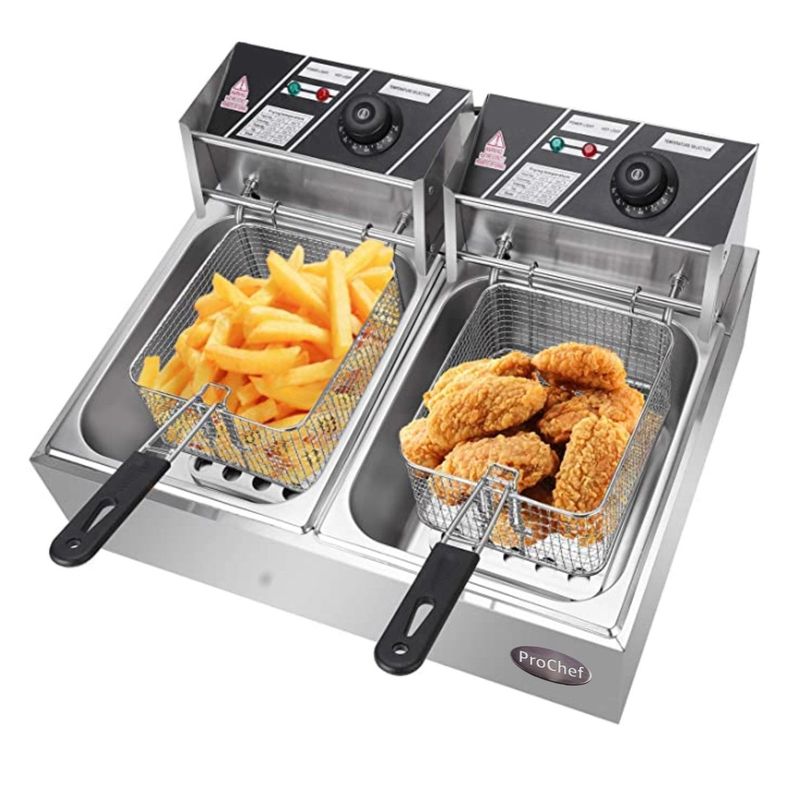 Freidora ProChef Eléctrica 2 Depósitos 5,5 Lt. c/u-0