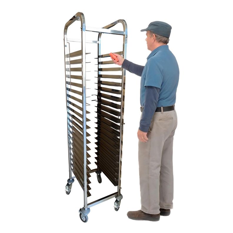Carro Bandejero Acero Inox. 20 Bandejas Casino 35x45 cm.-0