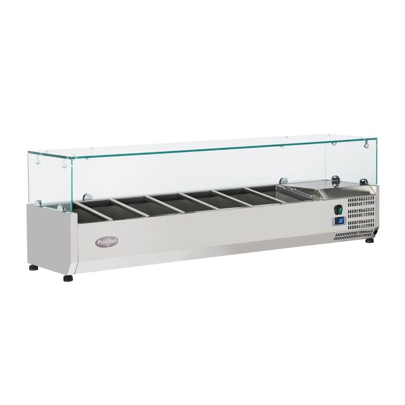 Vitrina Refrigerada Sobremesa 150 cm. Acero Inoxidable-0