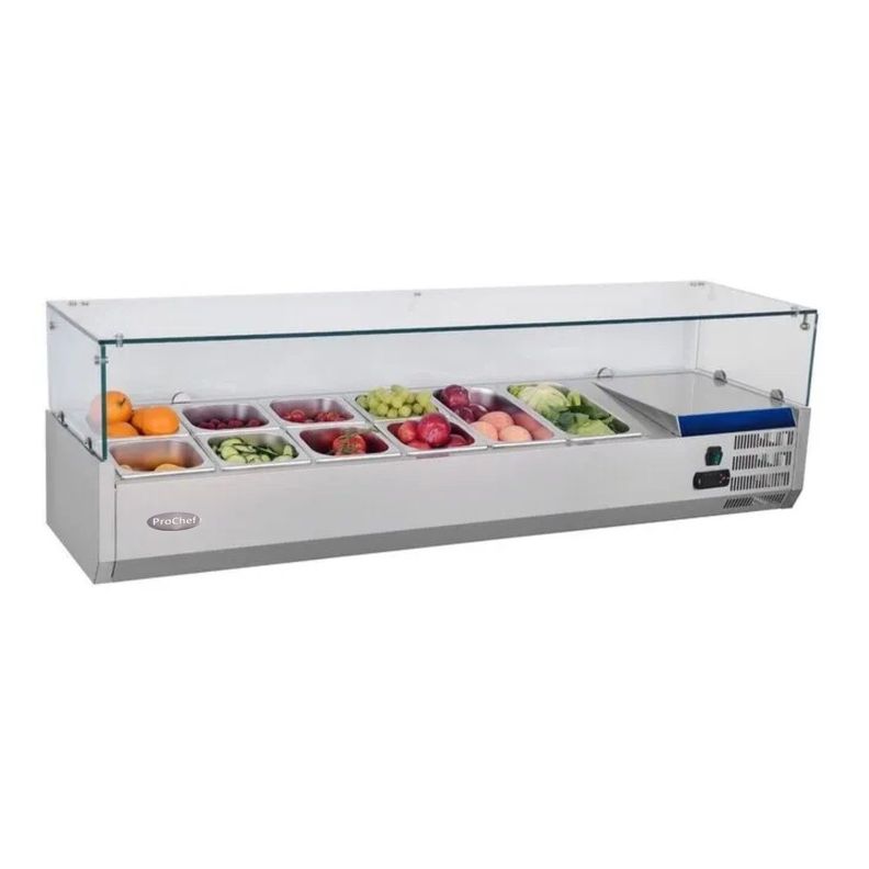 Vitrina Refrigerada Sobremesa 150 cm. Acero Inoxidable-2