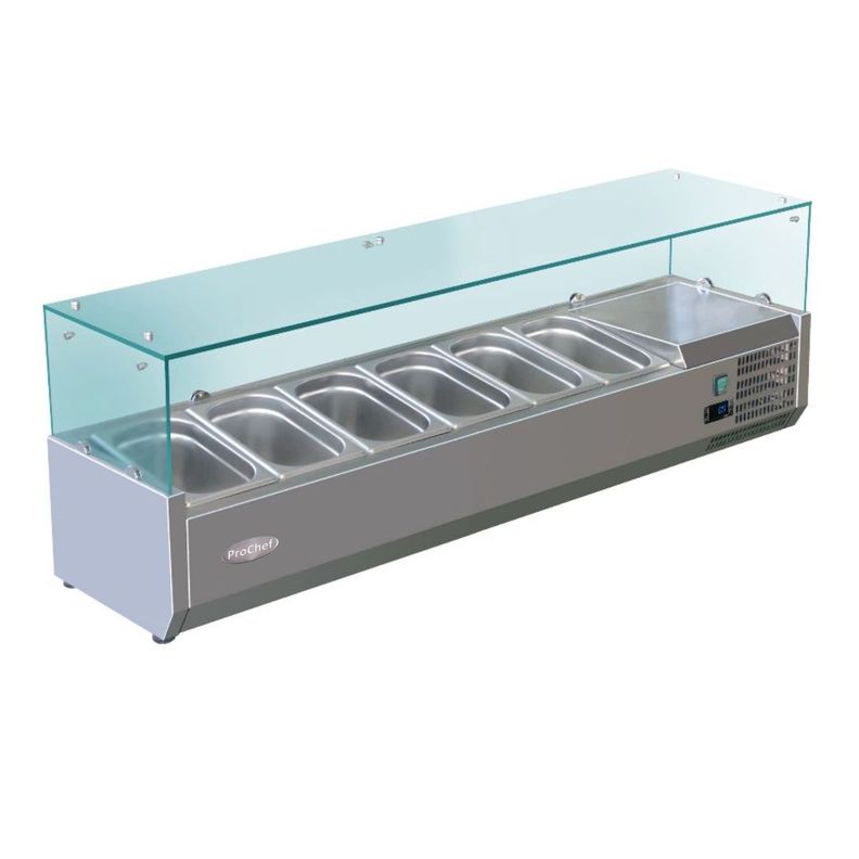 Vitrina Refrigerada Sobremesa 150 cm. Acero Inoxidable-1