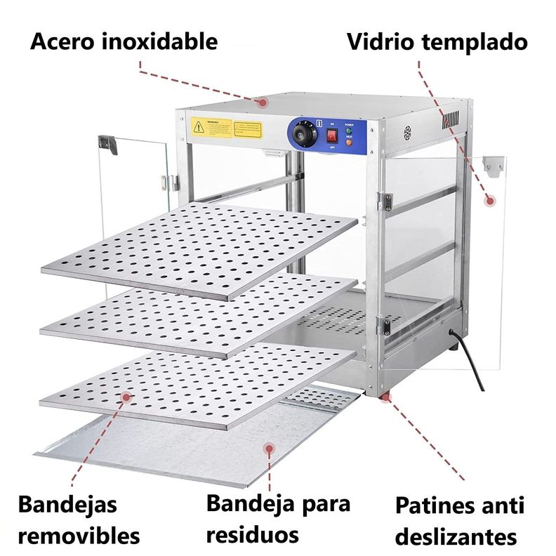 Vitrina ProChef Mantenedora de Calor hasta 85°C-2