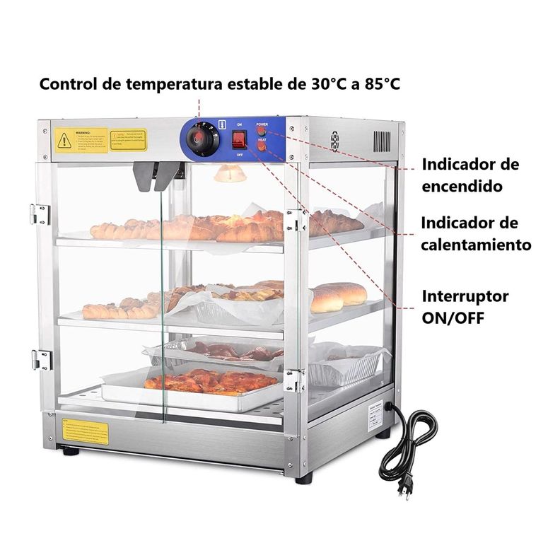 Vitrina ProChef Mantenedora de Calor hasta 85°C-3