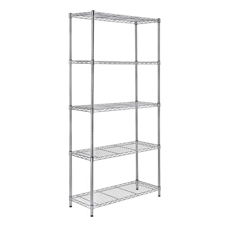 Estante 90x35x180 cm. Acero Cromado 5 bandejas. Cap. 600 kg-1