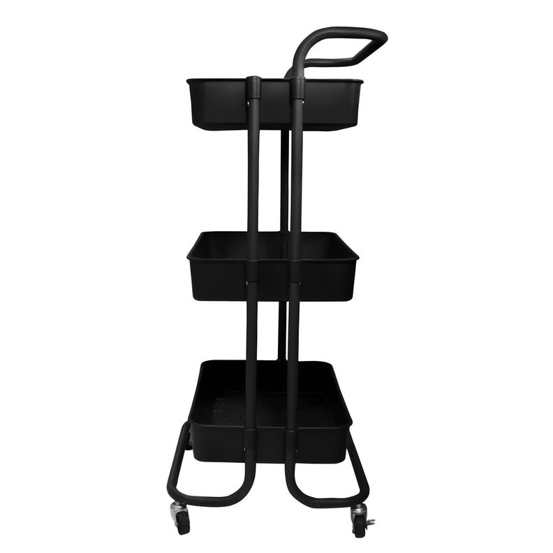 Carro Organizador Multiuso Negro Bandejas Plásticas-6