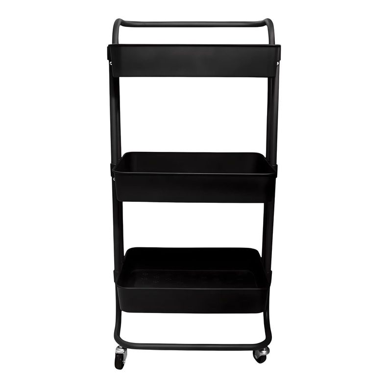 Carro Organizador Multiuso Negro Bandejas Plásticas-8