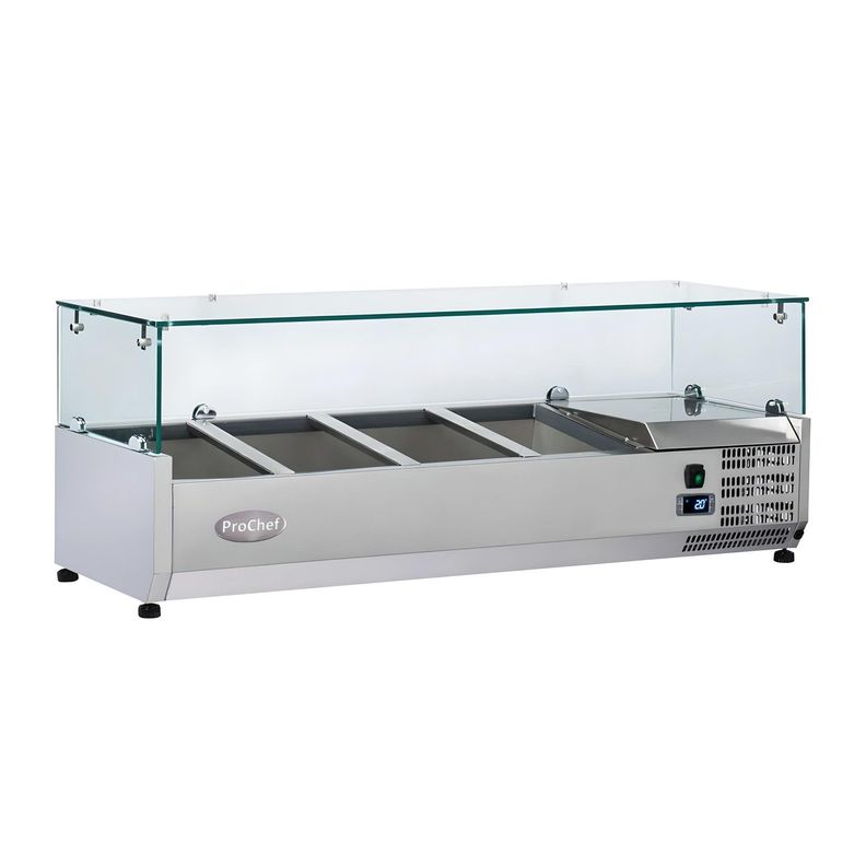 Vitrina Refrigerada Sobremesa 120 cm. Acero Inoxidable-0
