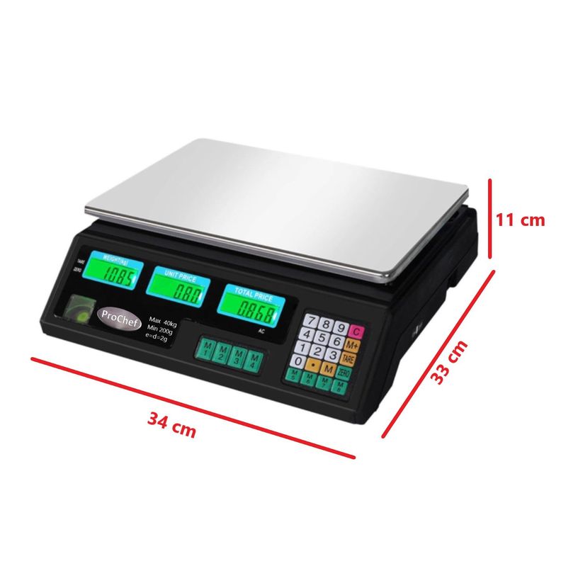 Balanza Pesa Digital 40 Kg x 2 Gr LCD Eléctrica y Batería-5
