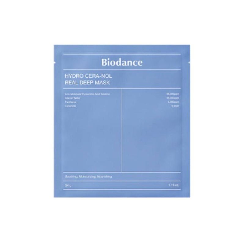 Mascarilla hidrogel Biodance con efecto calmante refrescante Transparente