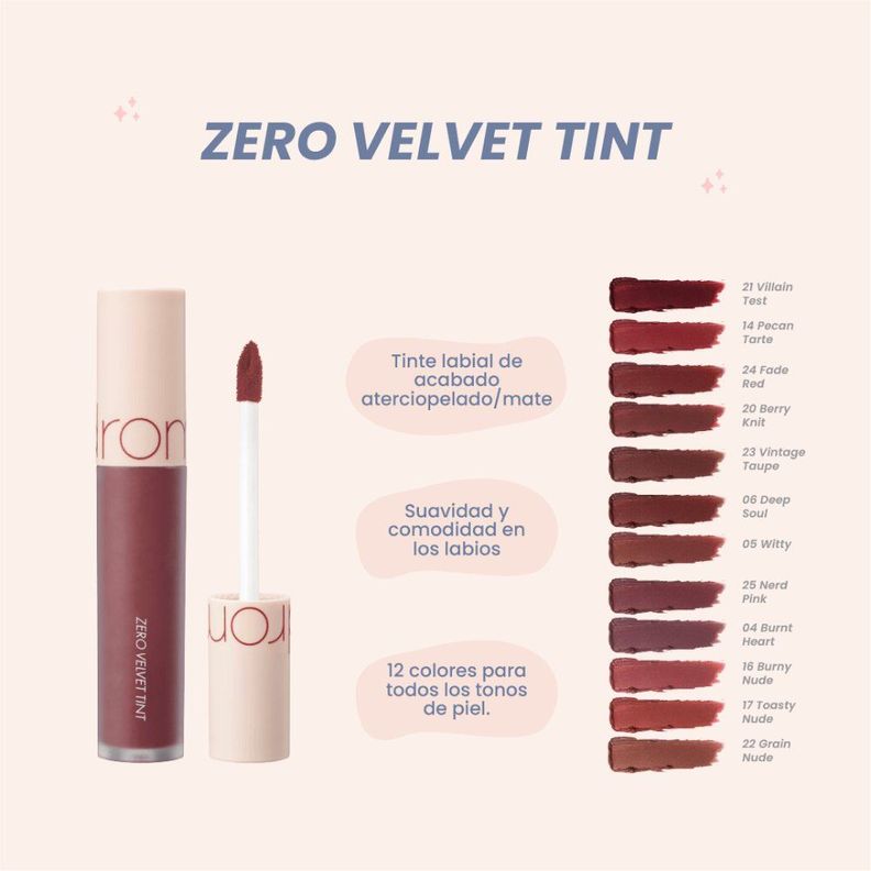 Tinte Labial Zero Velvet Tint Toasty Nude 17 Romand-1