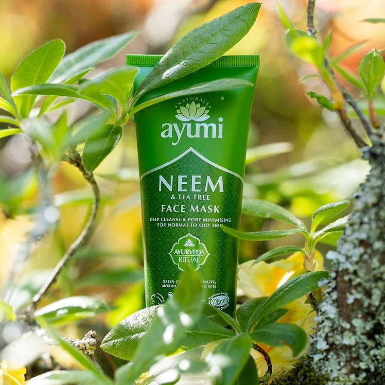 Mascarilla facial con árbol de té y neem ayurveda-2