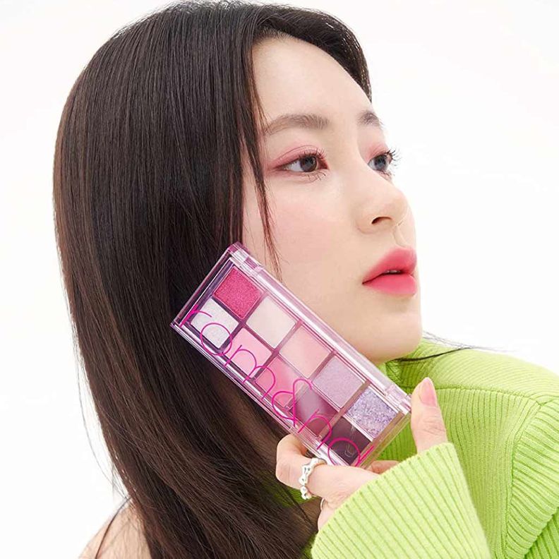 Paleta de sombras coreana con 10 tonos rosa-2
