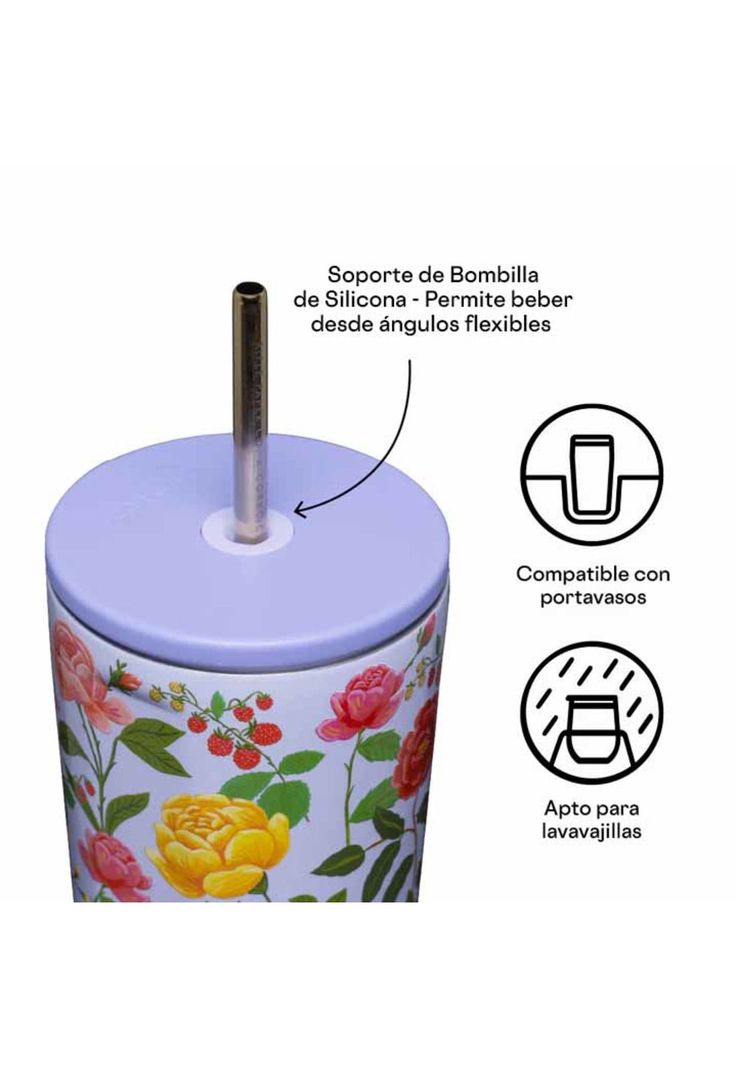 Vaso Térmico Cold Cup 700ml Rifle Paper Roses Purple-3