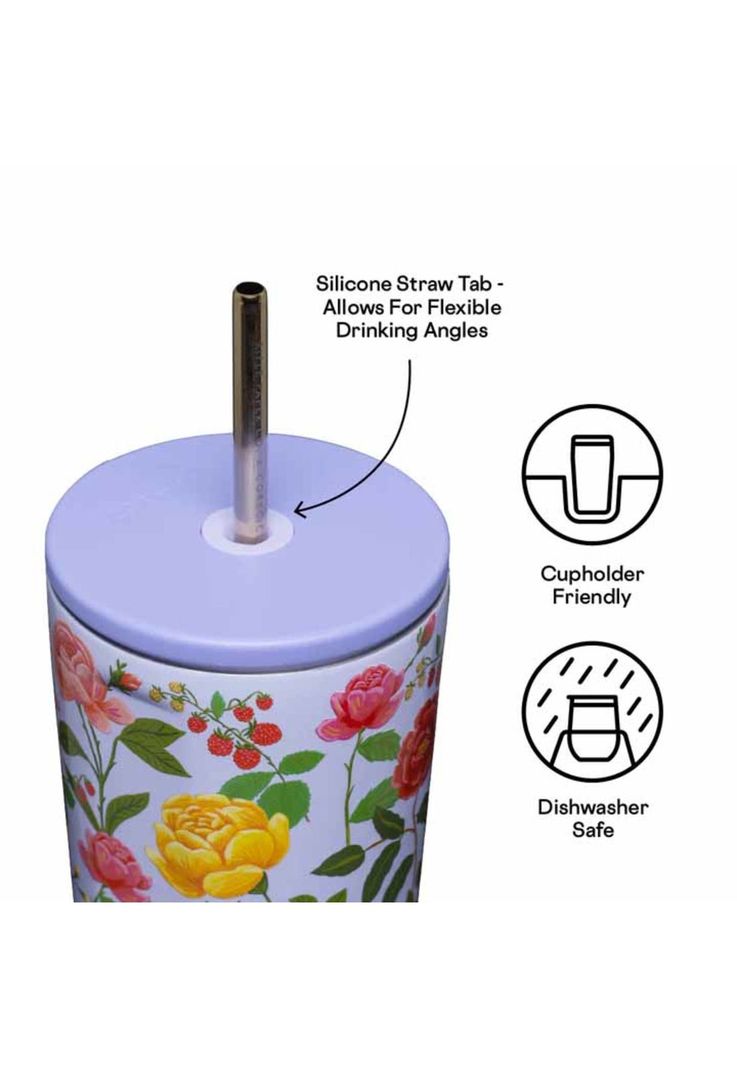 Vaso Térmico Cold Cup 700ml Rifle Paper Roses Purple-4