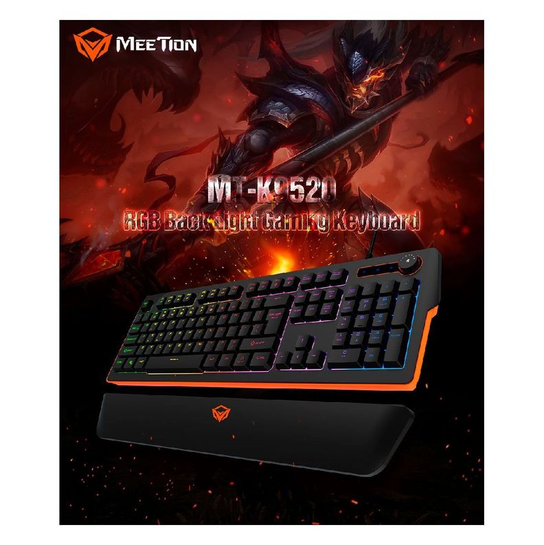 Teclado Gamer Meetion K9520 Membrana RGB-5