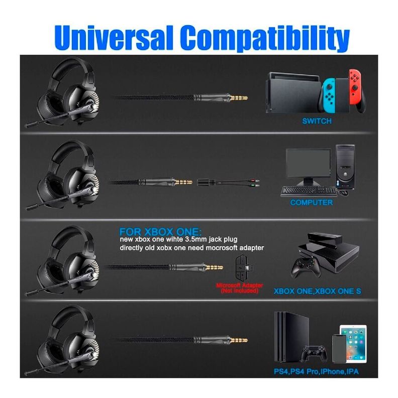 Audifonos Gamer Onikuma K6 Black-Blue-2