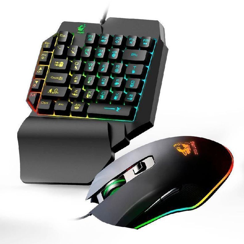 Kit Teclado 1 Mano + Mouse Gamer para PC o Celular-3