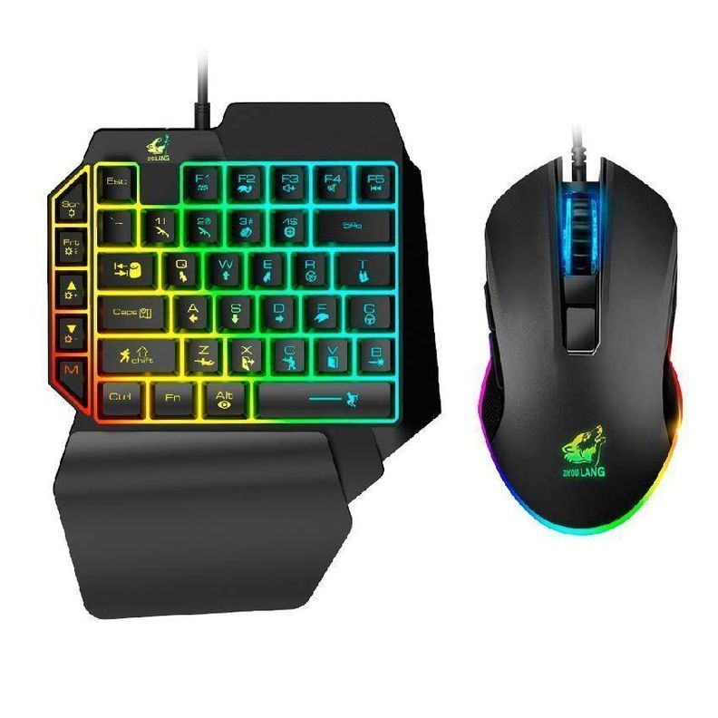 Kit Teclado 1 Mano + Mouse Gamer para PC o Celular-0