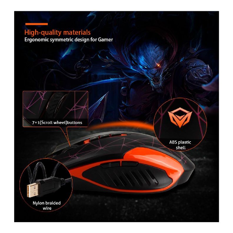 Kit Gamer Teclado Mouse Audifono Modepad Meetion C500-5