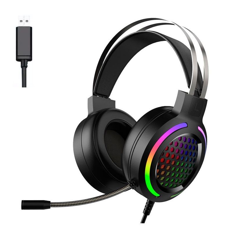 Audifonos Gamer Friwol RGB USB Para PC 7.1 Negro-0