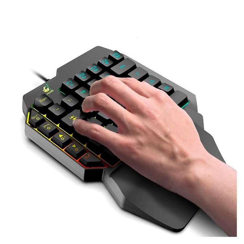 Kit Teclado 1 Mano + Mouse Gamer para PC RGB-2