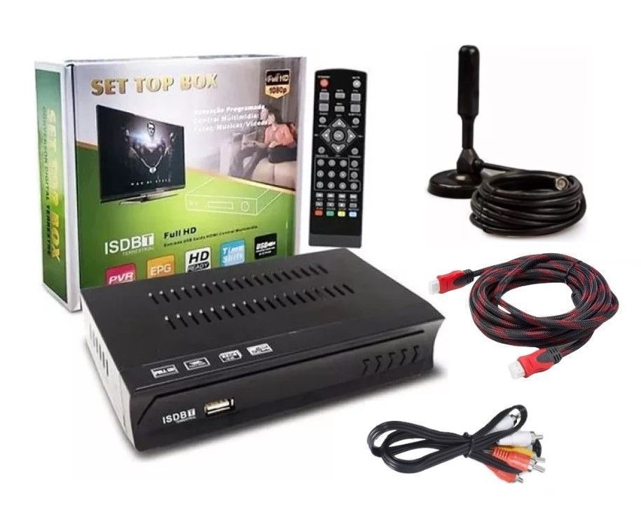 Kit Sintonizador Tv Digital Hd mas Antena Para Televisores Antiguos-0