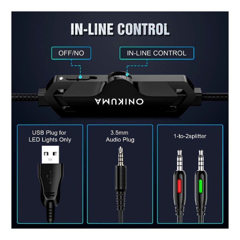Audifonos Gamer Onikuma X11 RGB - Negro-2