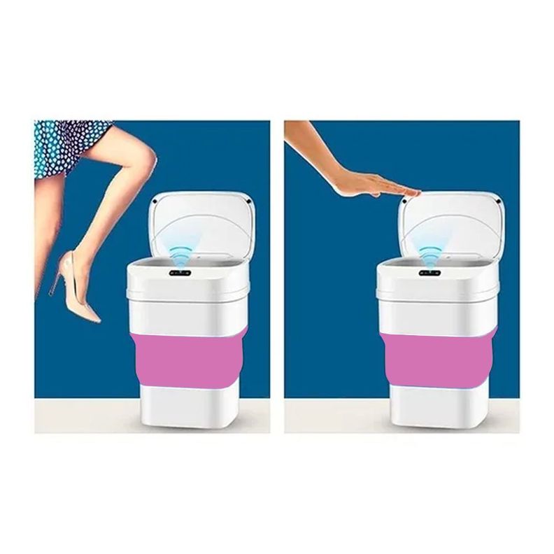 Papelera Basurero Con Sensor Inteligente rosado-3