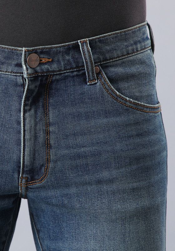 Jeans Larston Slim Tiro Medio Azul Medio-2