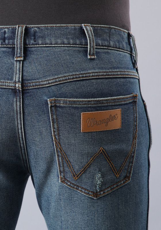 Jeans Larston Slim Tiro Medio Azul Medio-3