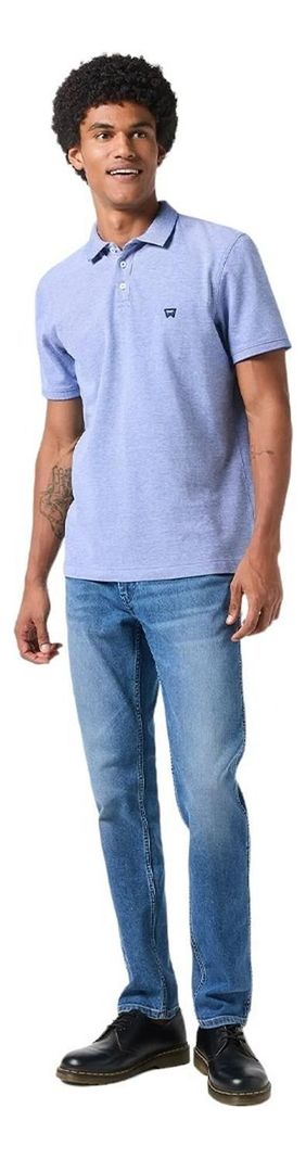 Polera Hombre Refined Pique Blue W/ White Tipping-2