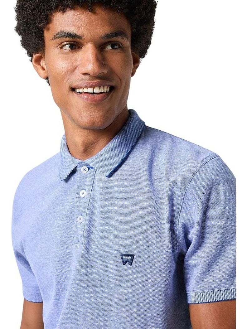 Polera Hombre Refined Pique Blue W/ White Tipping-3
