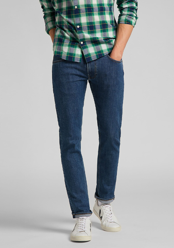 Jeans Daren Regular Straight Tiro Medio Azul Medio-0