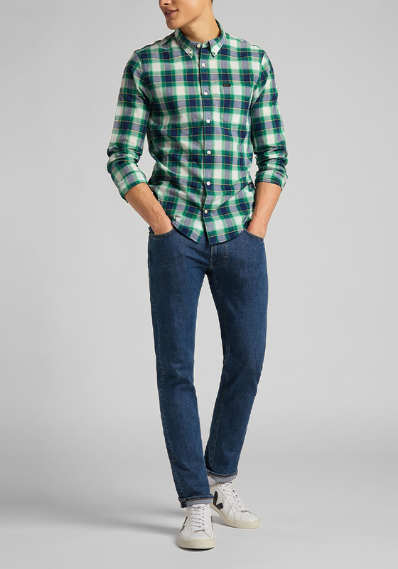 Jeans Daren Regular Straight Tiro Medio Azul Medio-2