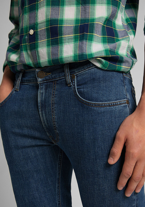 Jeans Daren Regular Straight Tiro Medio Azul Medio-5