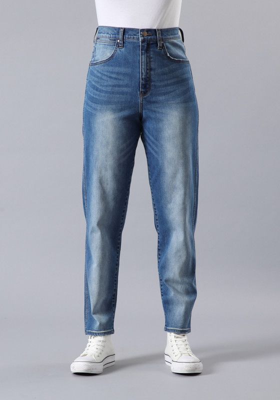 Jeans Mom Tiro Alto Azul Medio-0