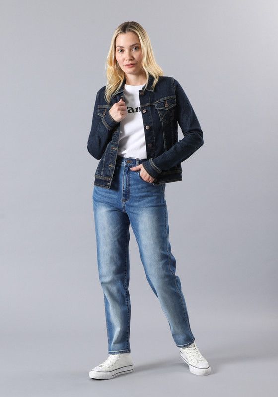 Jeans Mom Tiro Alto Azul Medio-2