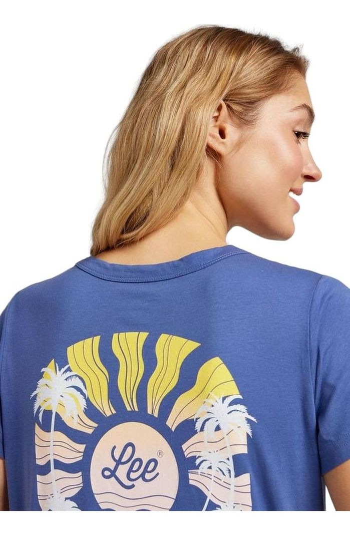Polera Mujer Graphic Beach Tee Surf Blue-4