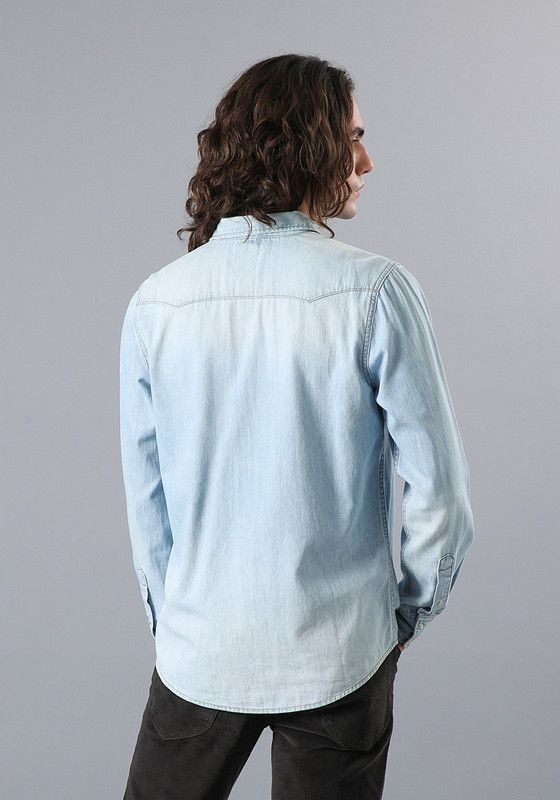 Camisa Regular Lee Western Azul -1