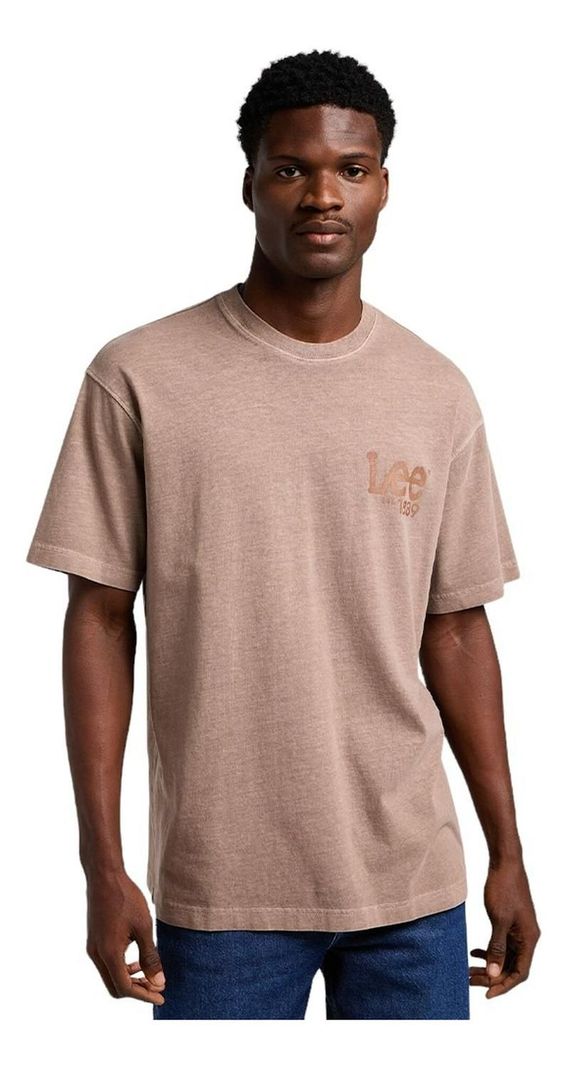 Polera Hombre Logo Loose Tee Pebble-tawny Brown-0