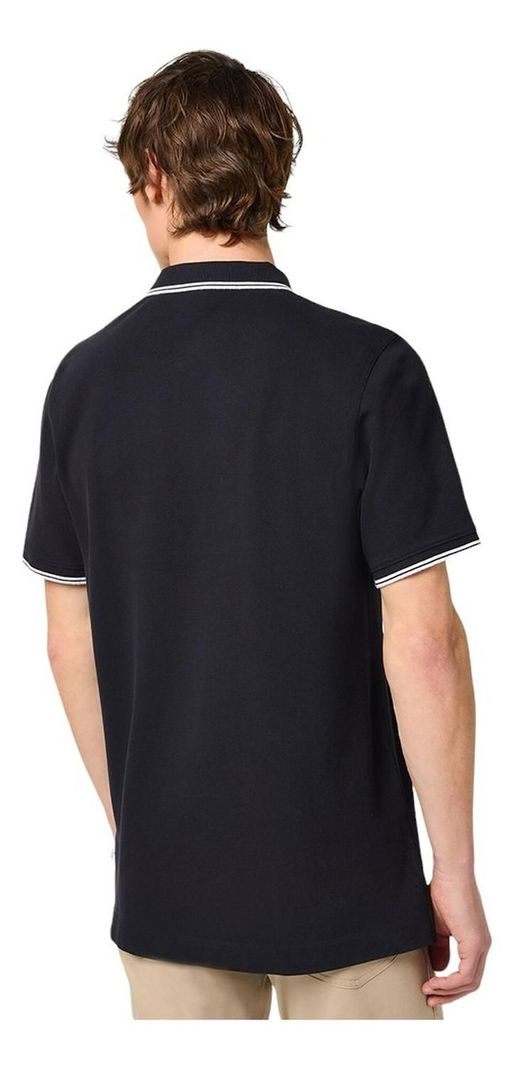 Polera Hombre Refined Pique Solid Black W/ White Tipping-1