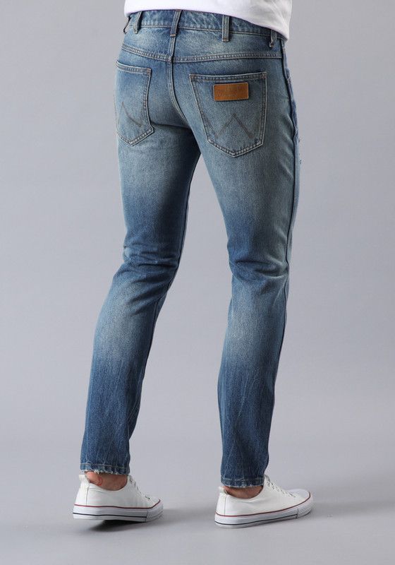 Jeans Larston Slim Tiro Medio Azul -1