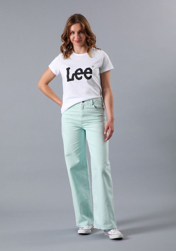 Jeans Stella A Line Relaxed Fit Tiro Alto Verde-2