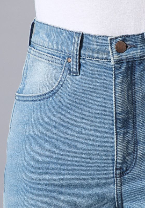Jeans Tiro Alto Mom Fit Azul   -3
