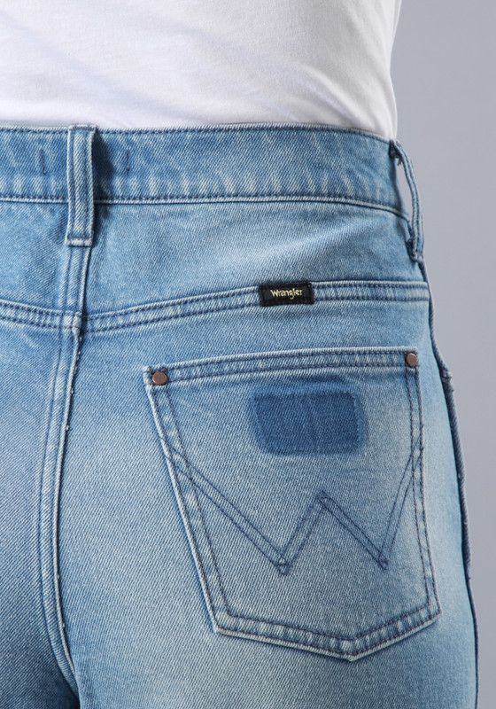 Jeans Tiro Alto Mom Fit Azul   -4