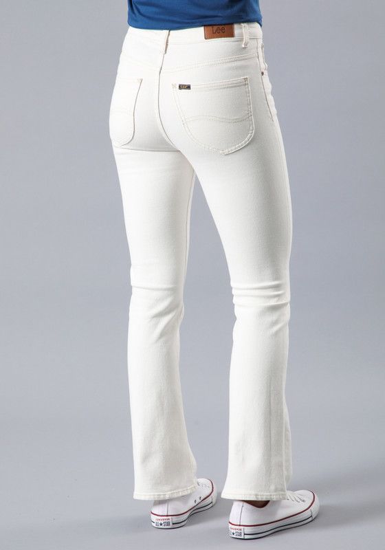 Jeans Breese Boot Flare Tiro Alto Blanco-1
