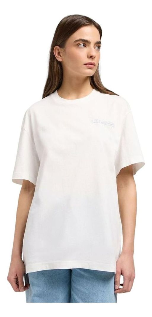 Polera Mujer Loose Graphic Beach Tee Ecru-0
