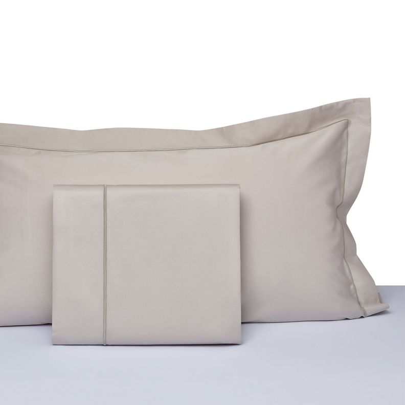 Juego sabanas 2 plazas Premium Saten 380 hilos, 100% algodon color beige Beige [ 250 ]