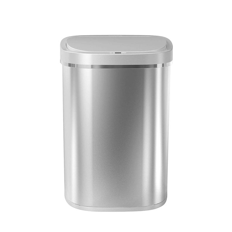 Basurero Automatico Papelera Inteligente Sensor 80 Lts Silver Acero Inoxidable-0