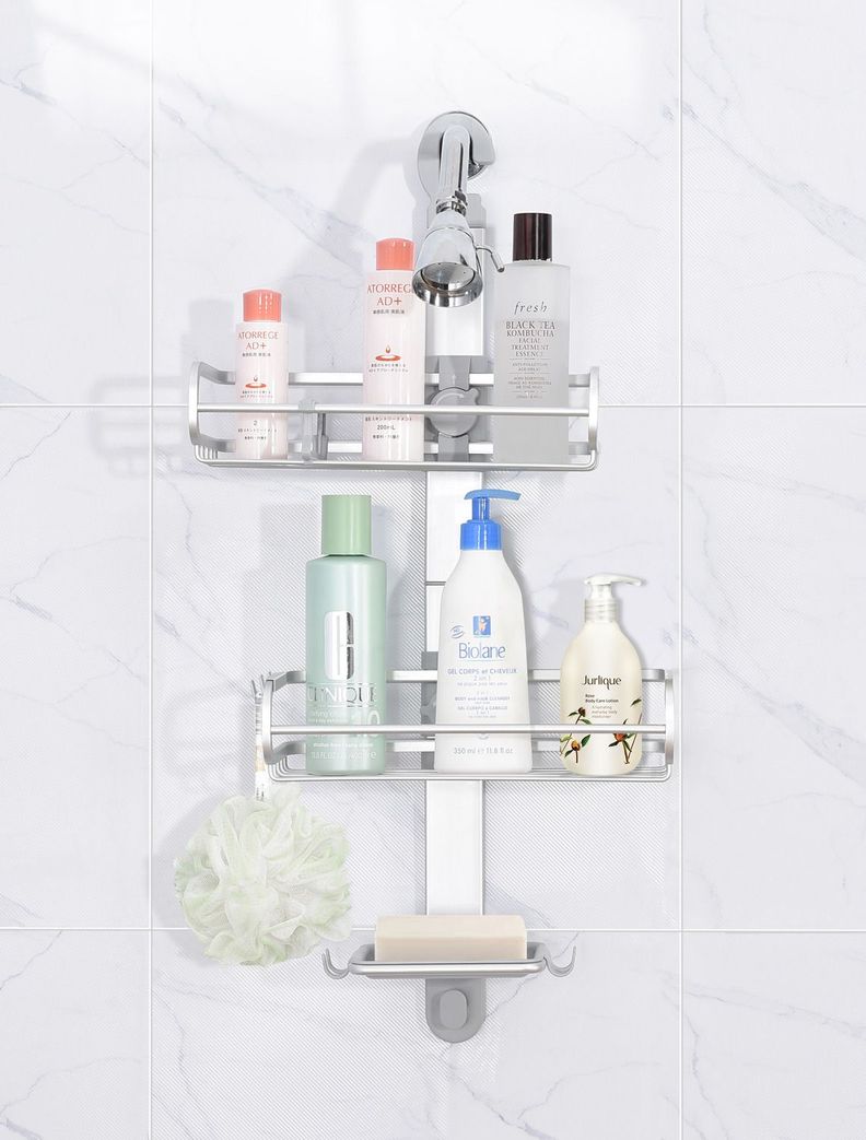Organizador colgante de ducha aluminio inoxidable baño-2